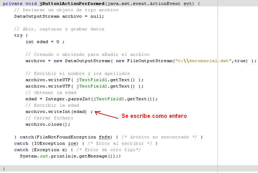 Código al pinchar sobre el botón