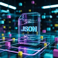 Imagen futurisata representando un fichero JSON