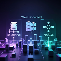 Imagen futurista representando paradigmas de bases de datos