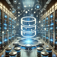 Ilustración futurista representando una base de datos mediante un cilindro transparante.