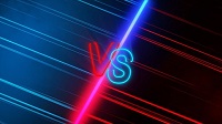 Las letras V en rojo y S en azul.