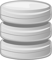 Cilindro gris representando una base de datos.