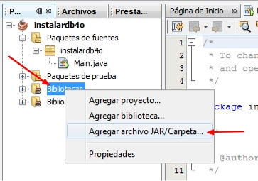 Agregar archivo JAR/Carpeta