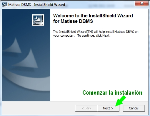 Asistente de instalación Matisse