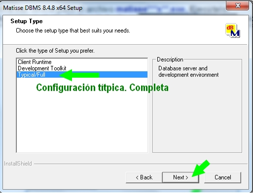 Seleccionar configuración típica
