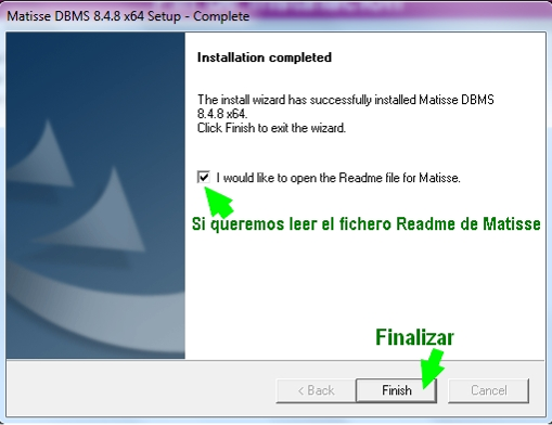 Fin de instalación