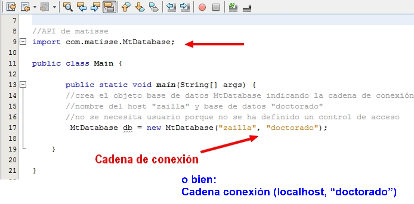 Indicar cadena de conexión en main()
