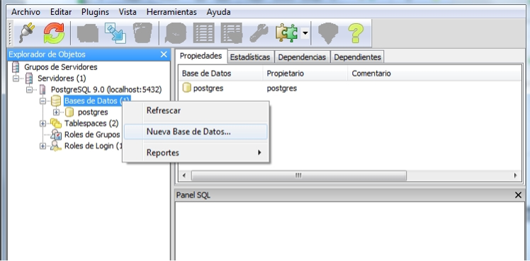 Trabajar con bases de datos de PostgreSQL