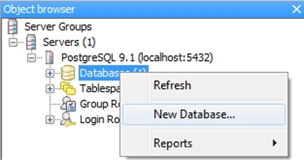 Crear base de datos en PostgreSQL