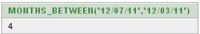 Aplicación de la función que calcula el número de meses entre dos fechas. En el ejemplo entre las fechas 12 de julio de 2011 y 12 de marzo de 2011.