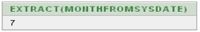 Aplicación de la función que extrae un valor de la fecha que digamos, en este ejemplo queremos extraer el número de mes de la fecha actual. El resultado que se obtiene es el 7 correspondiente a julio.