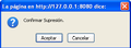 Ventana de diálogo para confimar supresión.