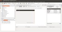 Captura de pantalla que muestra la apariencia del entorno de desarrollo NetBeans IDE versión 6.9.1 donde crear una interfaz gráfica de usuario.