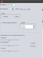 Captura de pantalla que muestra la manera diseñar  varios componentes de una interfaz utilizando NetBeans.