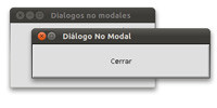Captura de pantalla que muestra la apariencia de ventanas con diálogos no modales en las interfaces gráficas.