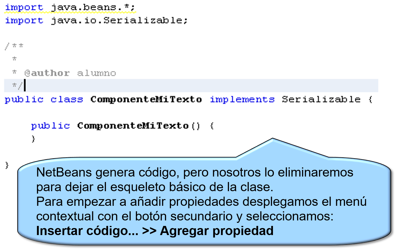 Añadir las propiedades