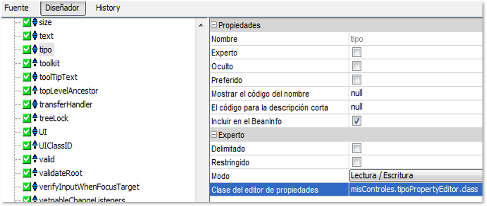 Editor BeanInfo