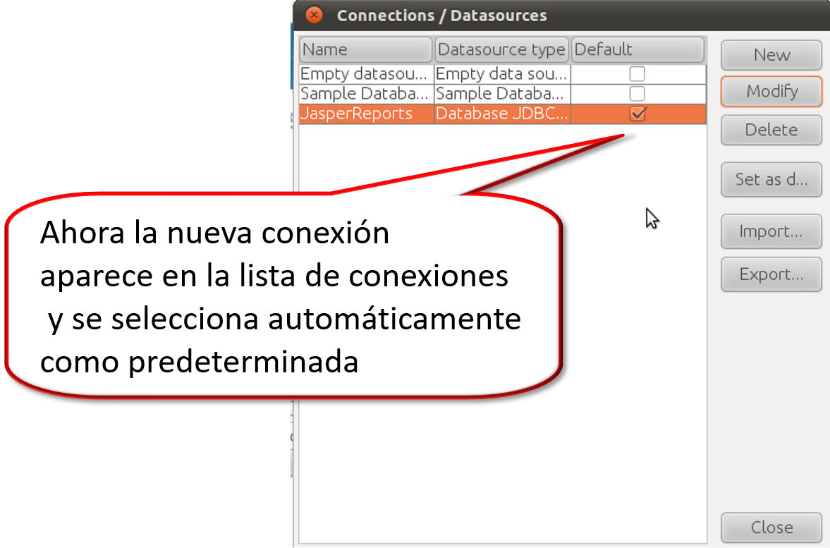 Aparece la nueva conexión