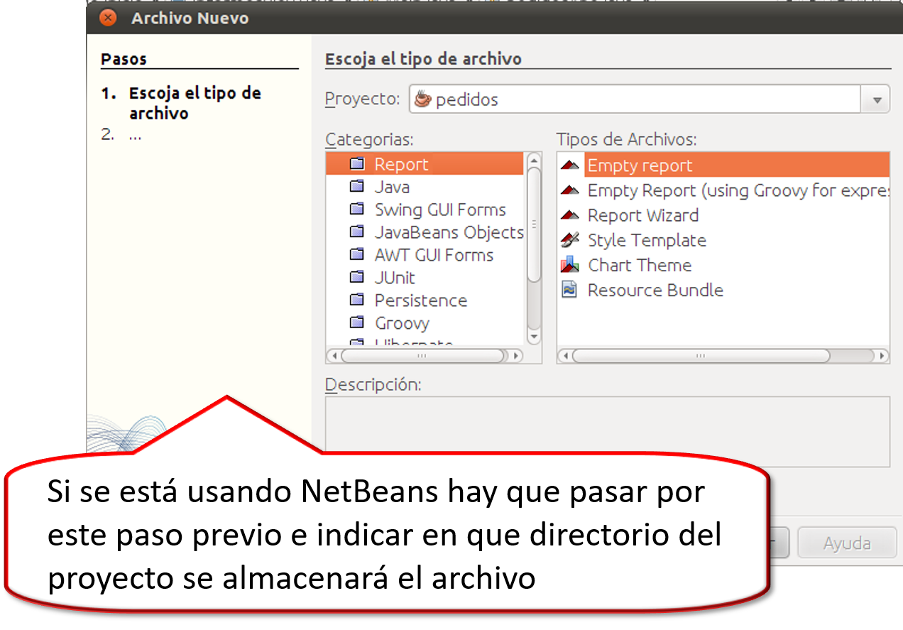 Segundo paso: Crear un informe nuevo