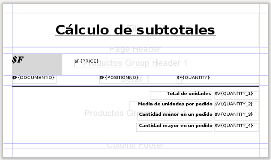 Cálculo de subtotales