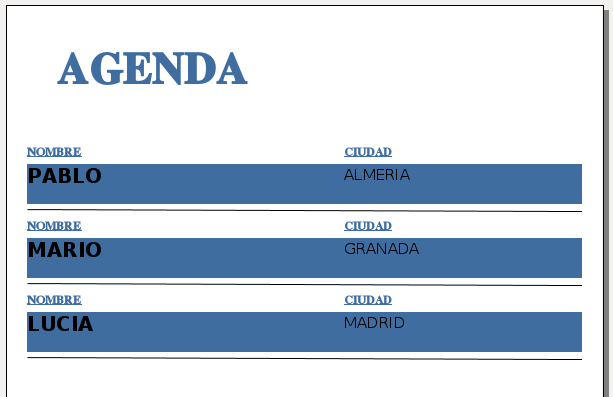 Resultado de ejecutar el informe