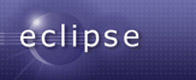 Aparece el nombre de la herramienta Eclipse, dibujado en trazos blancos sobre un fondo de color violeta y la representación de un eclipse de luna.