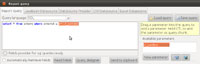 Se ve el diseñador de consultas de iReport con la consulta “Select * from orders where orderid=$P{orderid}”.