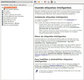 Captura de pantalla de la ayuda genérica del procesador de textos OpenOffice.