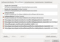Captura de pantalla de la apariencia del repositorio de Ubuntu.