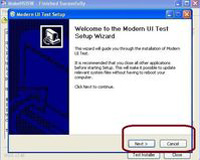 Captura de pantalla de la apariencia de la instalación del software UI Test.
