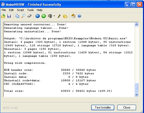 Generador fichero ejecutable