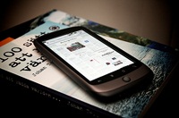 Navegador web en un dispositivo móvil.