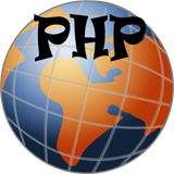 Globo terráqueo con las letras PHP superpuestas