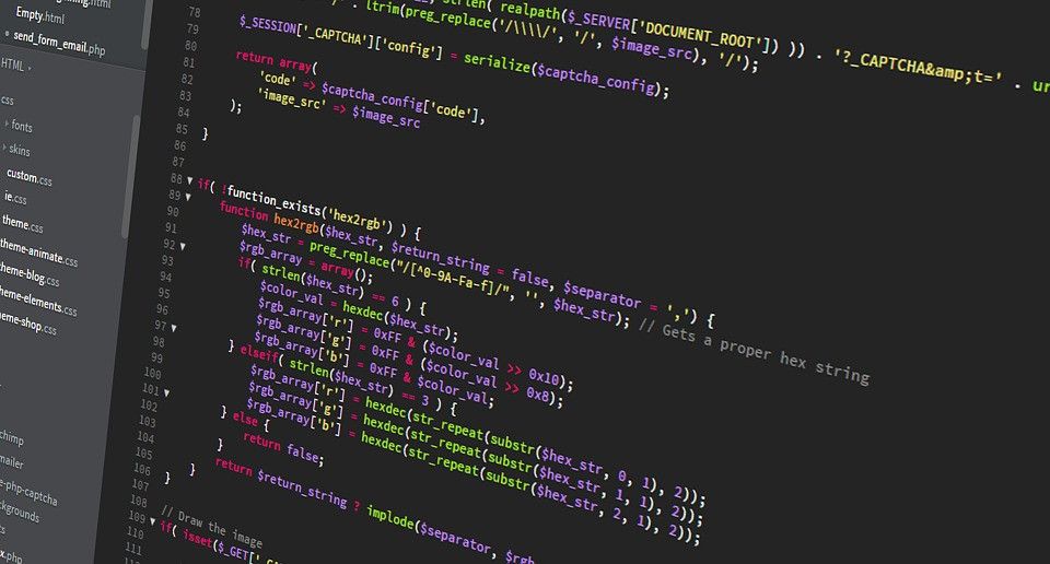 Pantalla mostrando código PHP