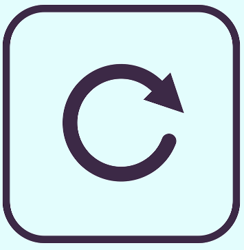 Imagen que muestra una flecha circular (a modo de repetición) dentro de un cuadrado.