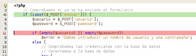 Captura de pantalla de la aplicación NetBeans en la que se muestra un punto de interrupción.