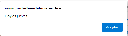 Imagen que muestra un ejemplo de mensaje tipo alert