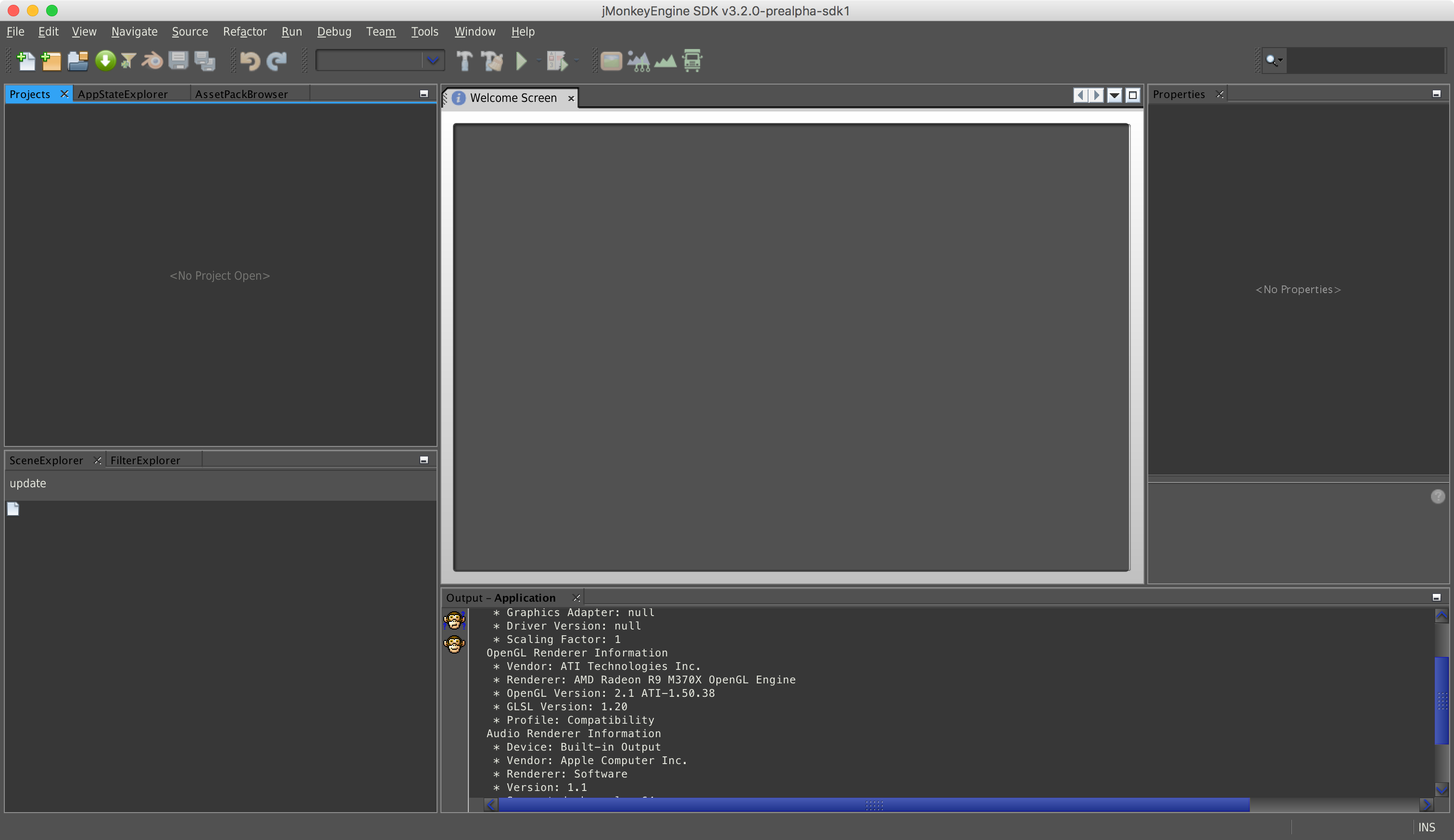 IDE de JMonkey Engine.