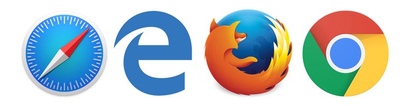 Logos de distintos navegadores web.