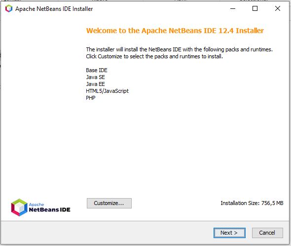 Proceso de instalación de Netbean