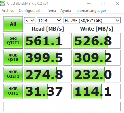 Ilustración Velocidad de un disco SSD