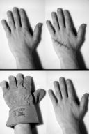 Imagen de cómo están las manos sin guantes y con guantes.