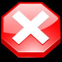 Ilustración de un círculo rojo con x en blanco