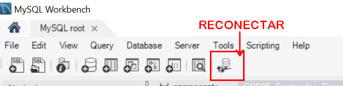 Ilustración de una captura de Workbench, reconectar