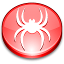 Ilustración de un c´riculo rojo con una araña blanca en el centro