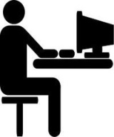 Ilustración que muestra una persona trabajando en un ordenador.