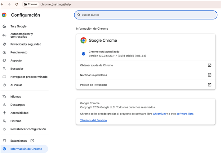 Configuración del navegador