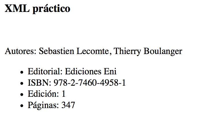 Resultado del ejemplo en un navegador