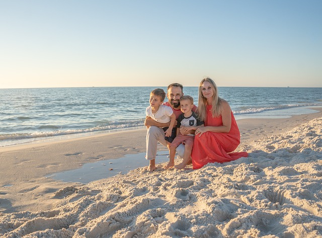 Familia en la playa