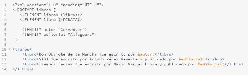 Definición entidades internas